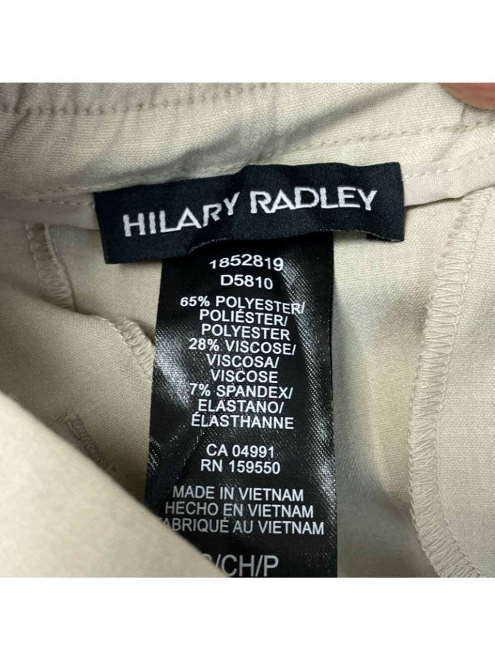 NWT Hilary Radley Women's S Slim Leg Dress Pants Beige Mid-Rise Pull on i2146 - Picture 11 of 15